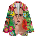 Frida Kahlo Serape Print Women's Cotton Blazer