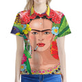 Frida Kahlo Serape Print Women's Polo Shirt