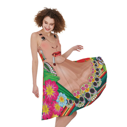 Frida Kahlo Serape Print Women's Sleeveless Dress