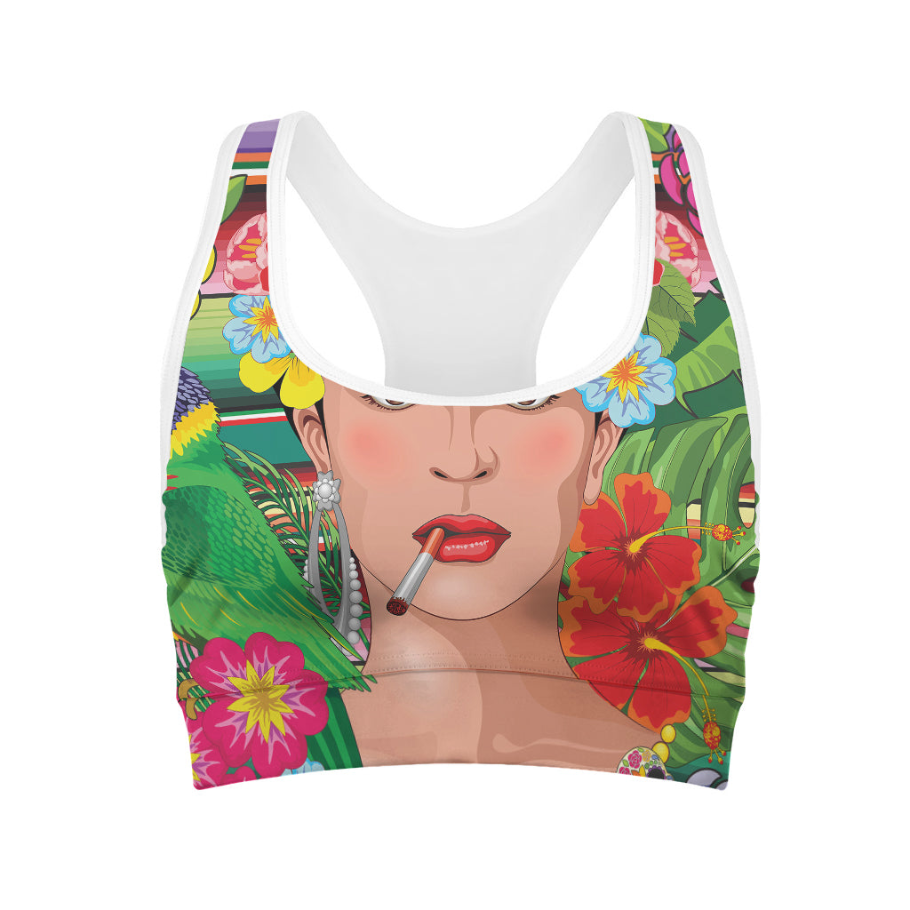 Frida Kahlo Serape Print Women's Sports Bra