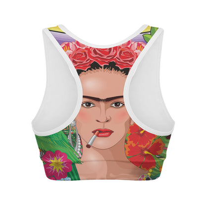 Frida Kahlo Serape Print Women's Sports Bra