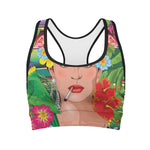 Frida Kahlo Serape Print Women's Sports Bra