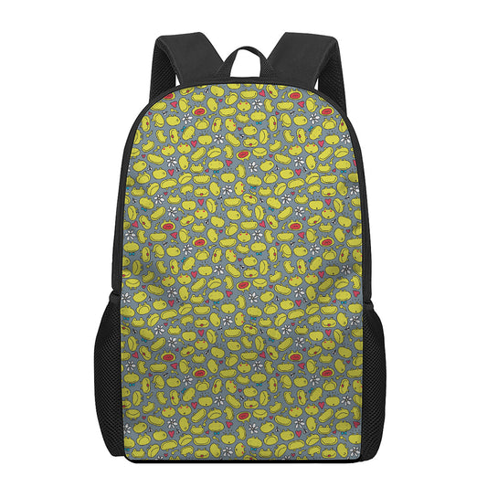 Frog Faces Pattern Print 17 Inch Backpack