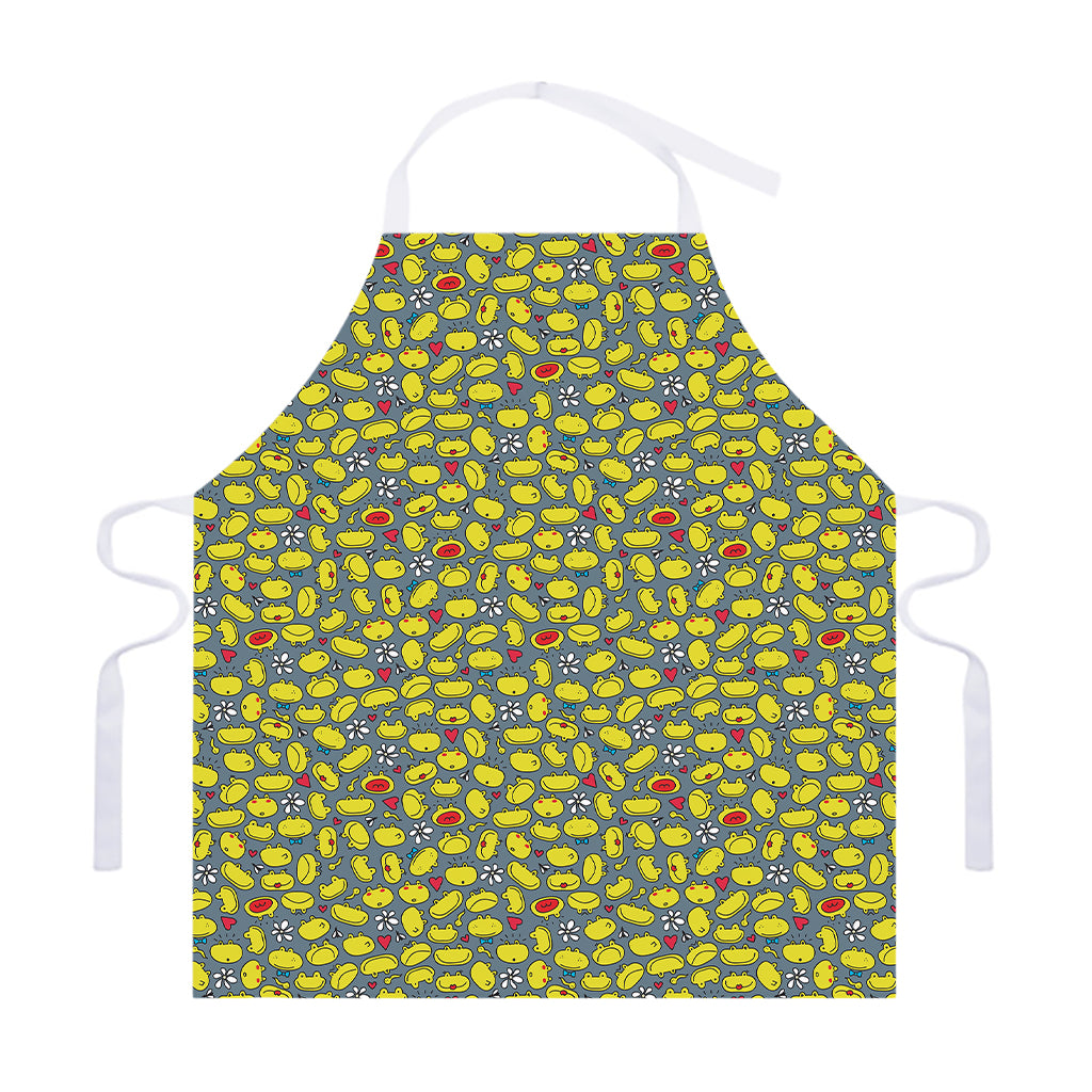 Frog Faces Pattern Print Adjustable Apron