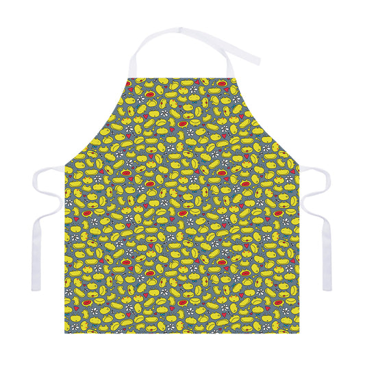 Frog Faces Pattern Print Adjustable Apron