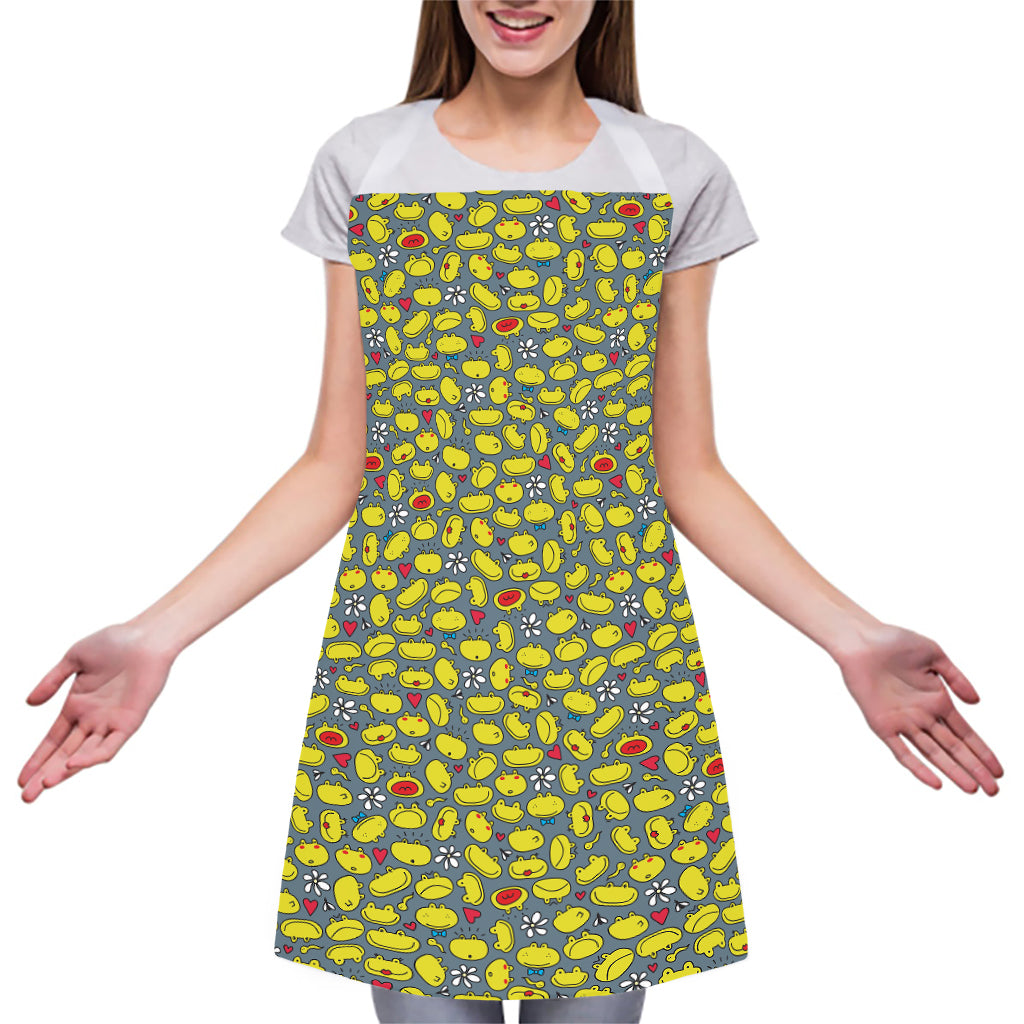 Frog Faces Pattern Print Adjustable Apron