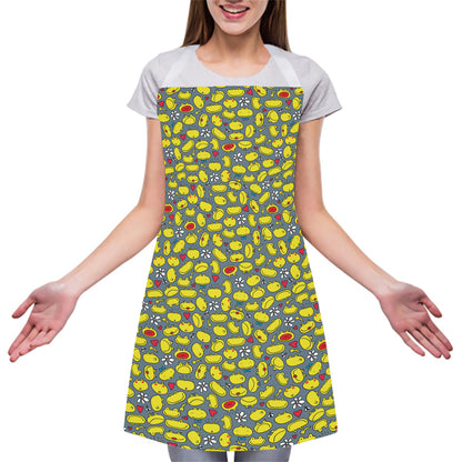 Frog Faces Pattern Print Adjustable Apron