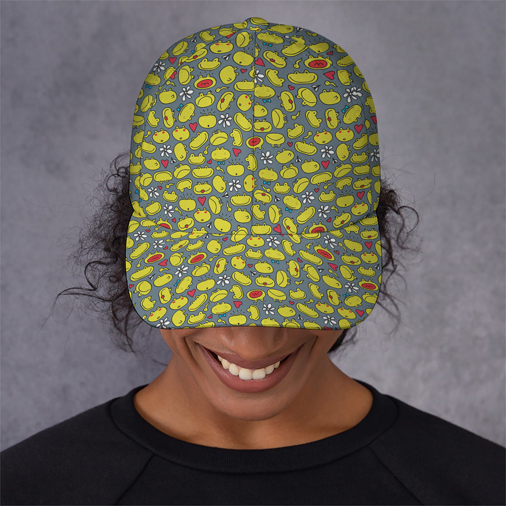Frog Faces Pattern Print Baseball Cap