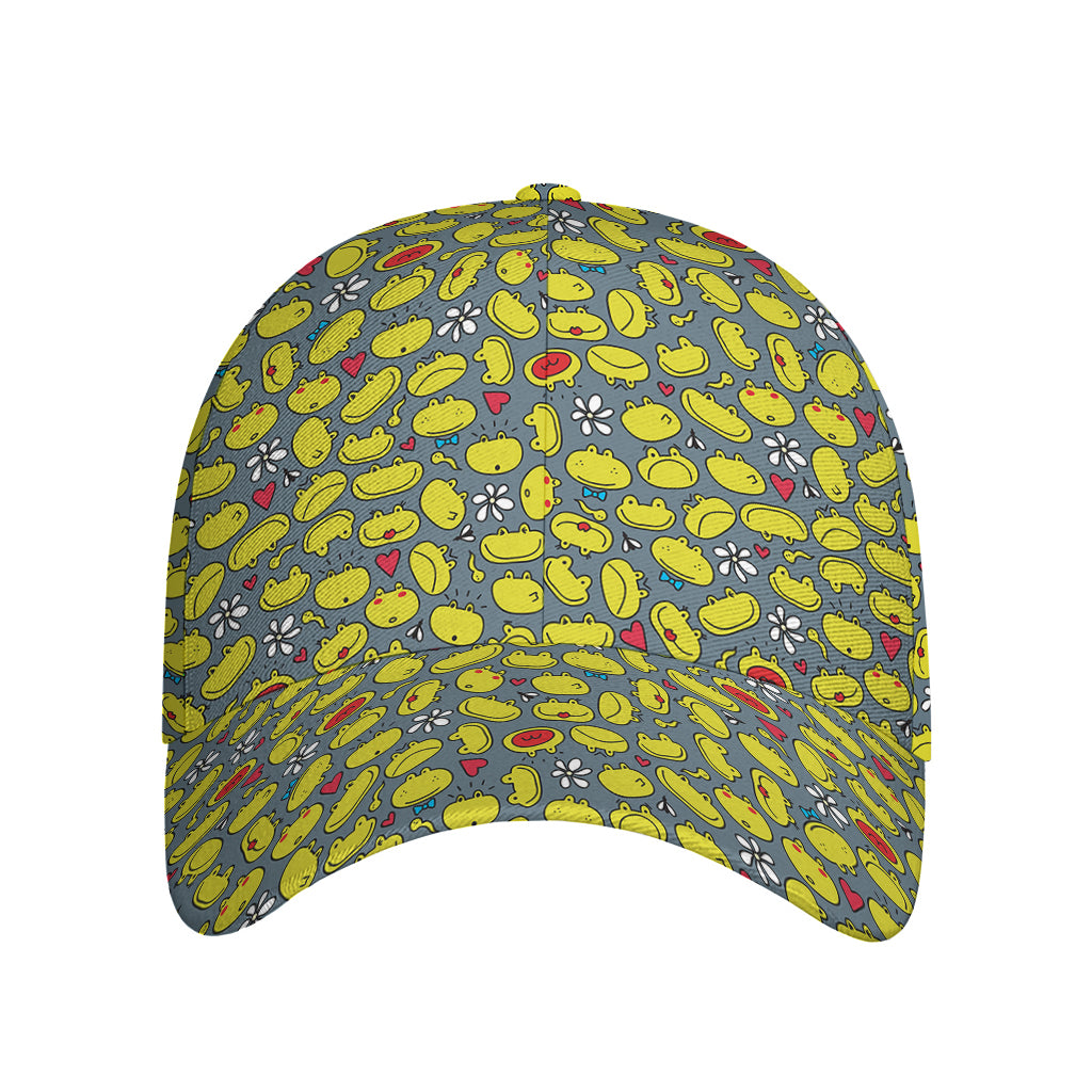 Frog Faces Pattern Print Baseball Cap