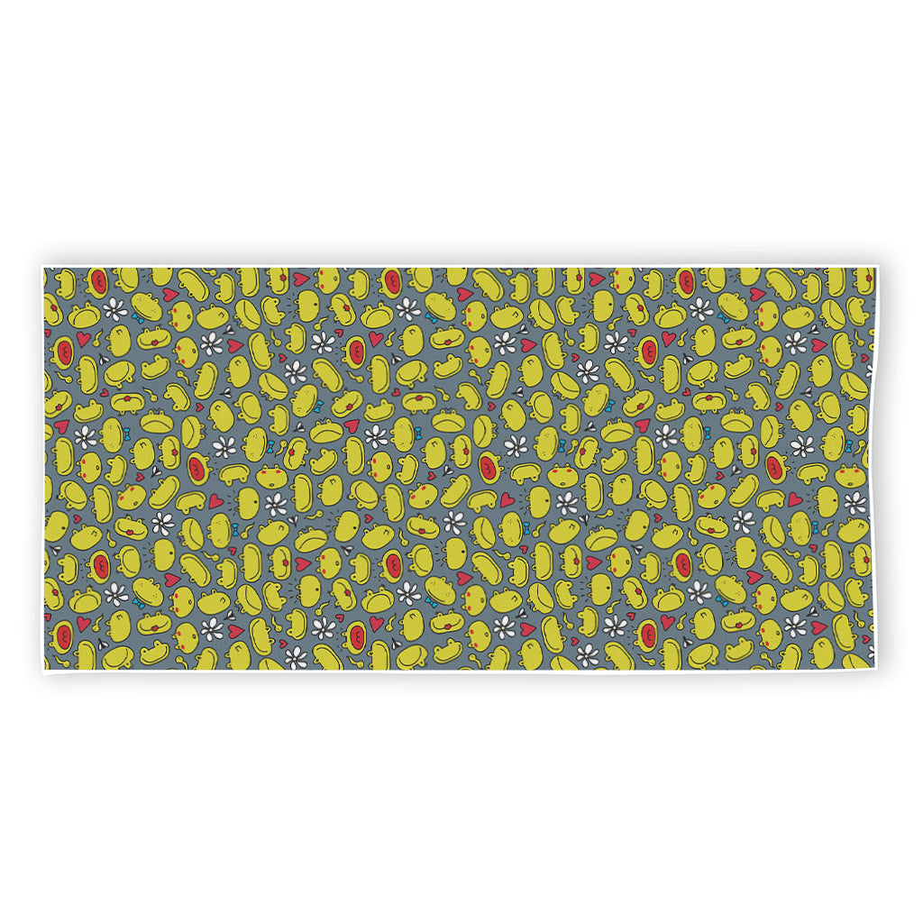 Frog Faces Pattern Print Beach Towel