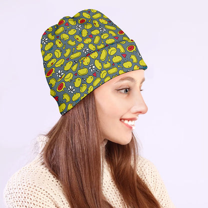 Frog Faces Pattern Print Beanie