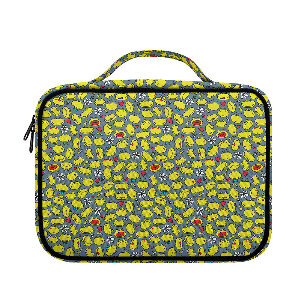 Frog Faces Pattern Print Briefcase Bible Bag