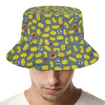 Frog Faces Pattern Print Bucket Hat
