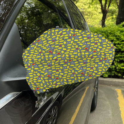 Frog Faces Pattern Print Car Side Mirror Covers