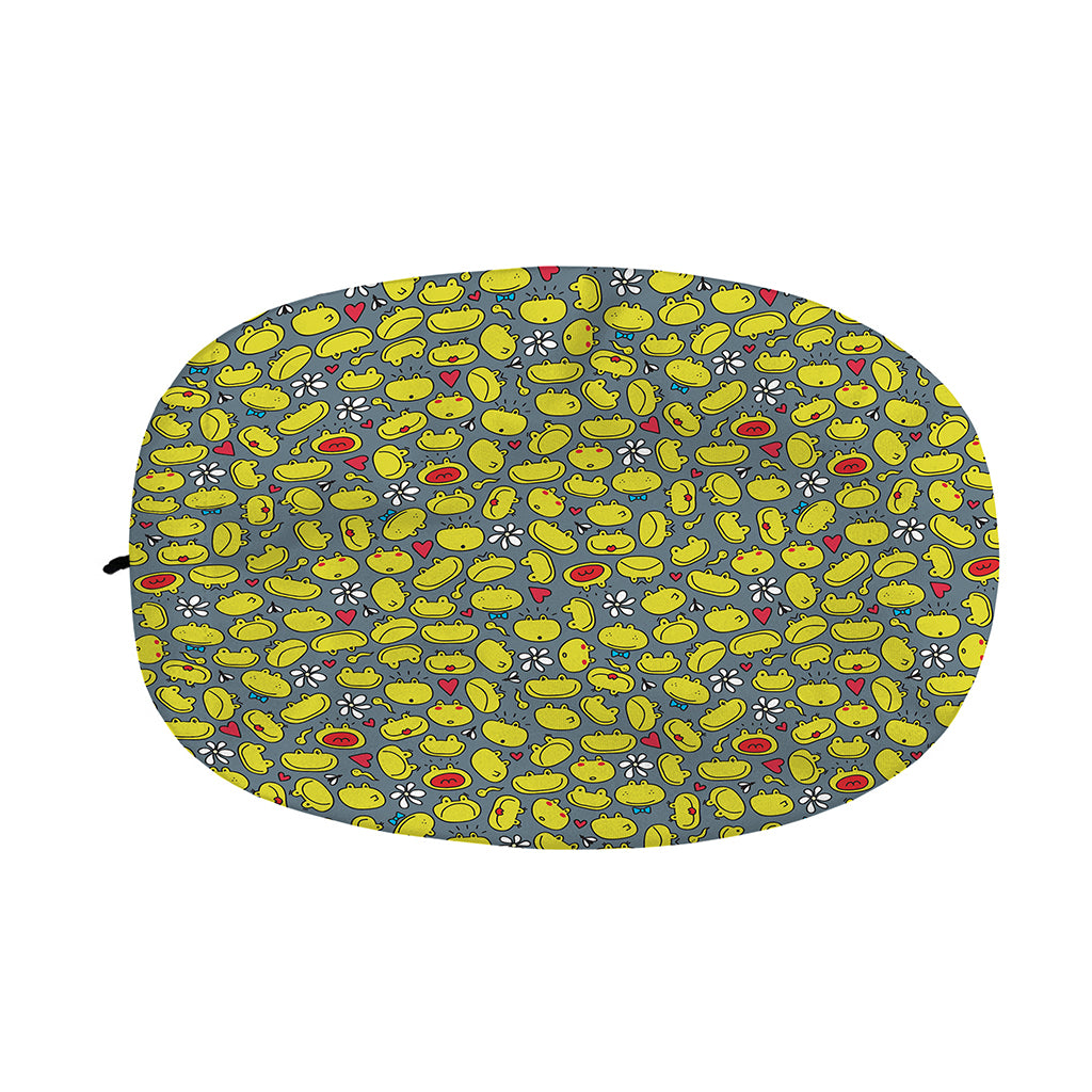Frog Faces Pattern Print Car Side Mirror Covers