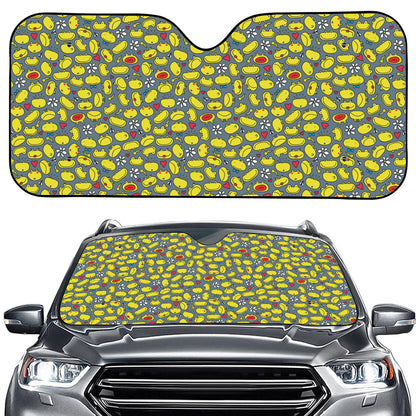 Frog Faces Pattern Print Car Windshield Sun Shade