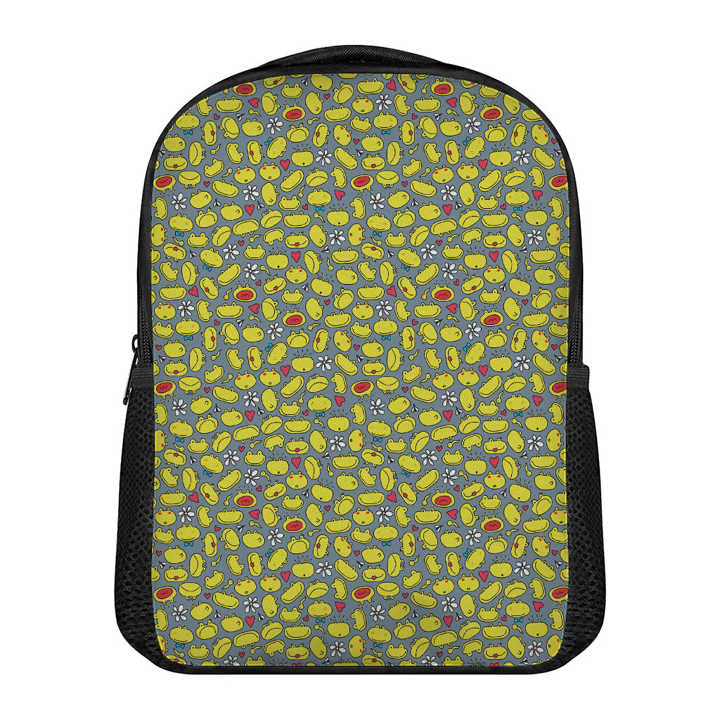 Frog Faces Pattern Print Casual Backpack
