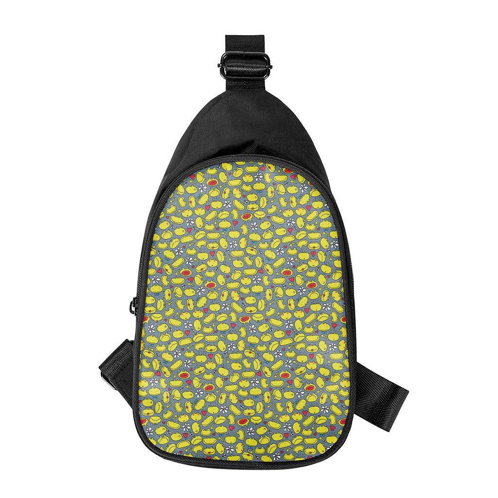 Frog Faces Pattern Print Chest Bag
