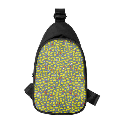 Frog Faces Pattern Print Chest Bag