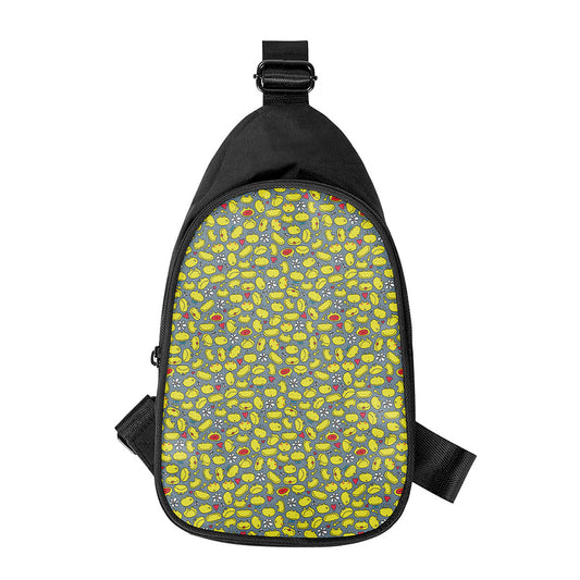 Frog Faces Pattern Print Chest Bag