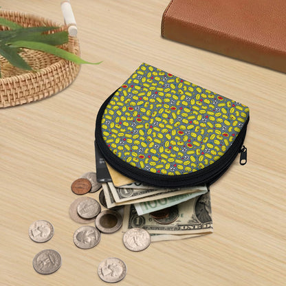 Frog Faces Pattern Print Coin Purse
