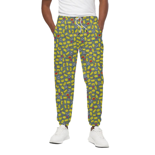 Frog Faces Pattern Print Cotton Pants