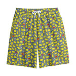 Frog Faces Pattern Print Cotton Shorts