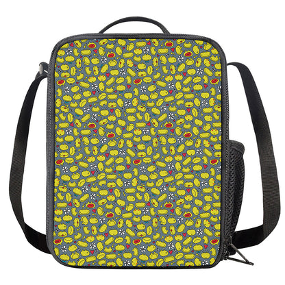 Frog Faces Pattern Print Crossbody Lunch Bag