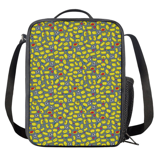 Frog Faces Pattern Print Crossbody Lunch Bag