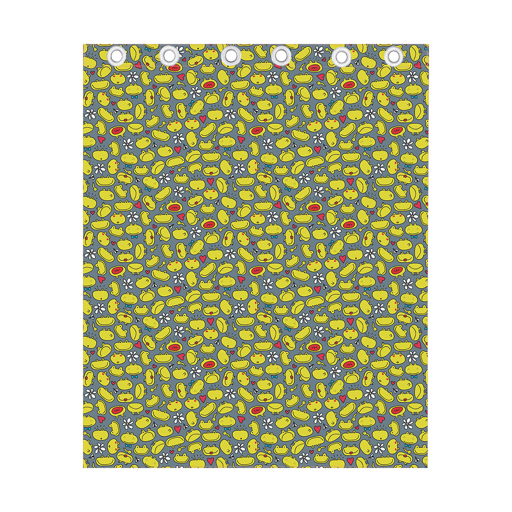 Frog Faces Pattern Print Curtain
