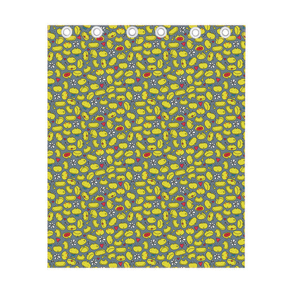 Frog Faces Pattern Print Curtain