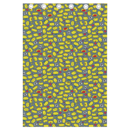 Frog Faces Pattern Print Curtain