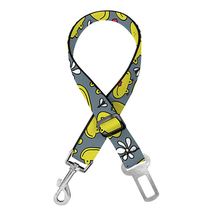 Frog Faces Pattern Print Dog Seat Belt