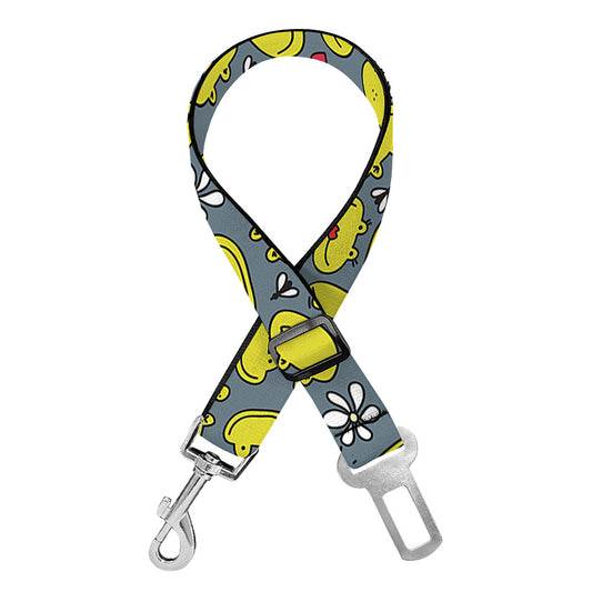 Frog Faces Pattern Print Dog Seat Belt