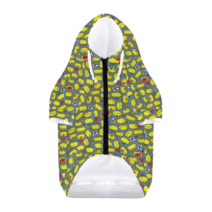 Frog Faces Pattern Print Dog Zip Up Hoodie