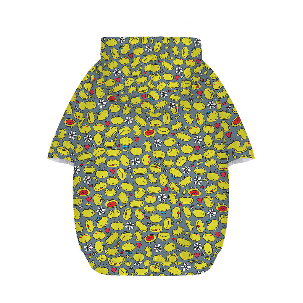 Frog Faces Pattern Print Dog Zip Up Hoodie