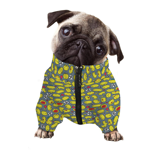 Frog Faces Pattern Print Dog Zip Up Jacket