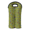 Frog Faces Pattern Print Double Neoprene Wine Tote
