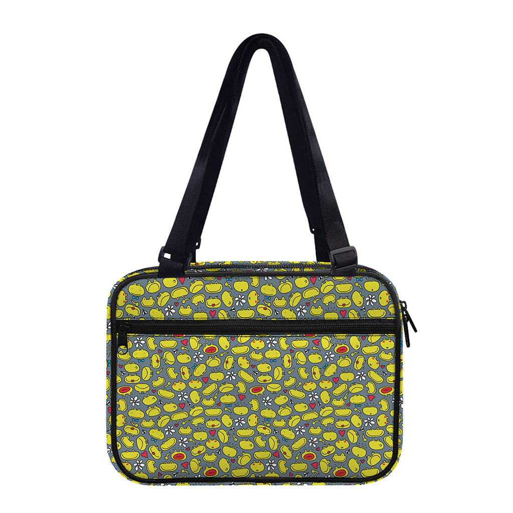 Frog Faces Pattern Print Double Strap Bible Bag