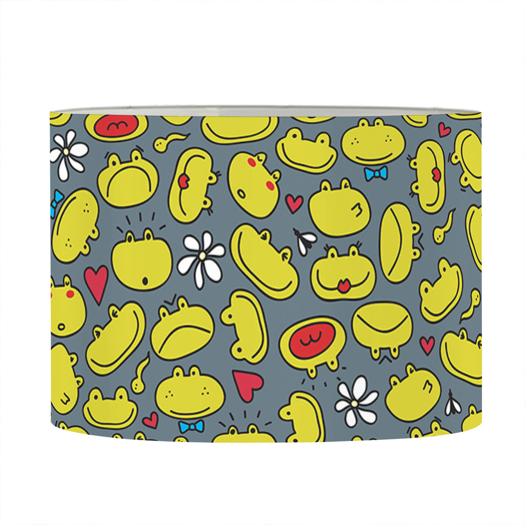 Frog Faces Pattern Print Drum Lamp Shade