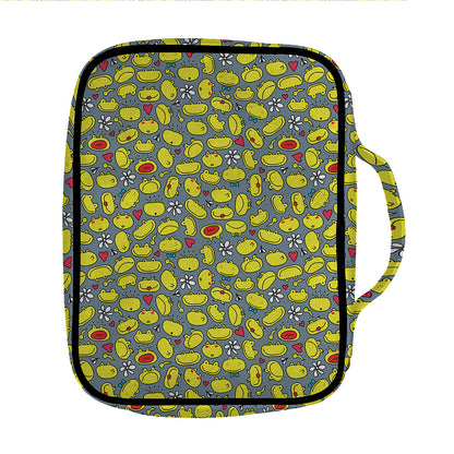 Frog Faces Pattern Print Front Pocket Bible Bag