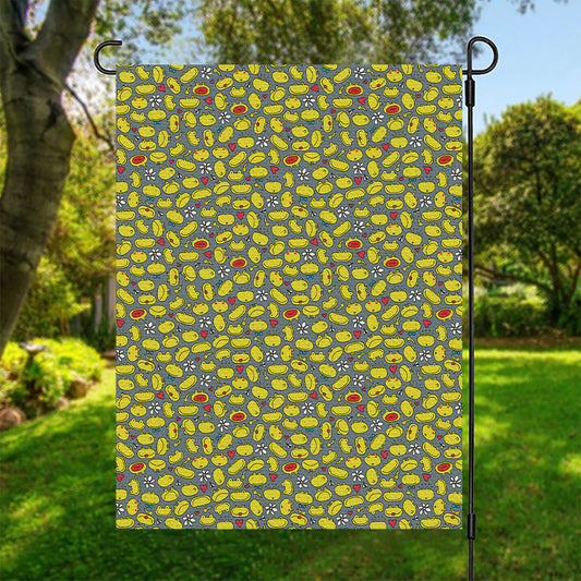 Frog Faces Pattern Print Garden Flag