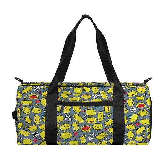 Frog Faces Pattern Print Gym Bag