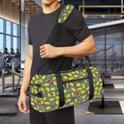 Frog Faces Pattern Print Gym Bag