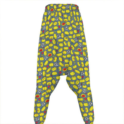 Frog Faces Pattern Print Hammer Pants