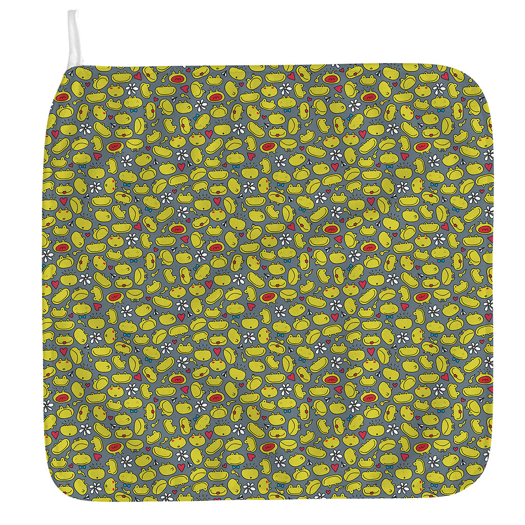 Frog Faces Pattern Print Hand Towel