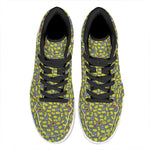 Frog Faces Pattern Print High Top Leather Sneakers