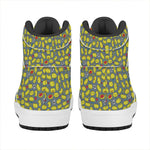 Frog Faces Pattern Print High Top Leather Sneakers