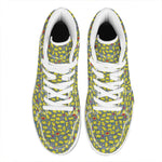 Frog Faces Pattern Print High Top Leather Sneakers