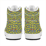 Frog Faces Pattern Print High Top Leather Sneakers